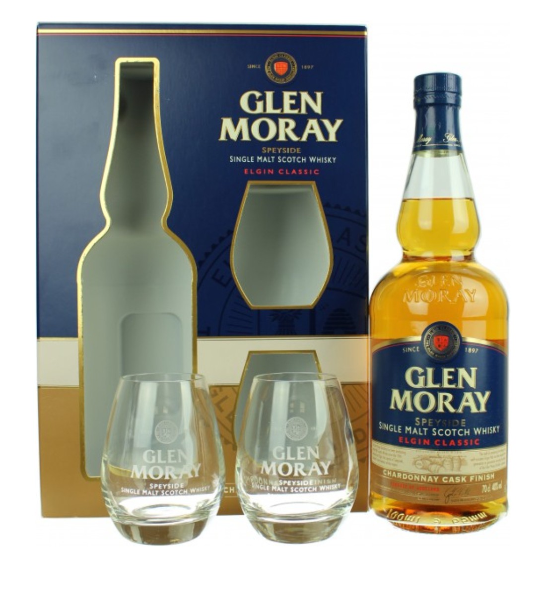 Glen moray chardonnay cask finish gift set 0.7l